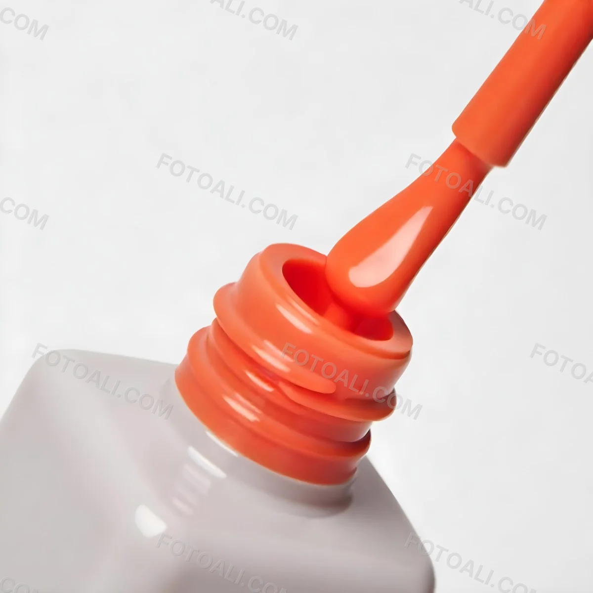 Orange Nail Polish Bottle With Brush The Bottle Is Gray The Background Is White 11 2804