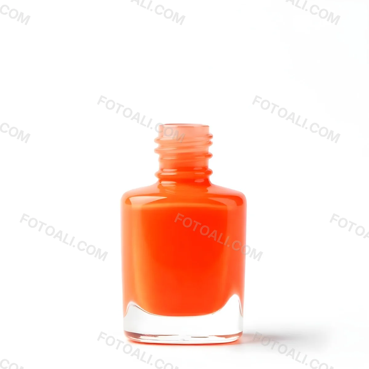 Orange Nail Polish Bottle With Brush The Bottle Is Gray The Background Is White 14 7545