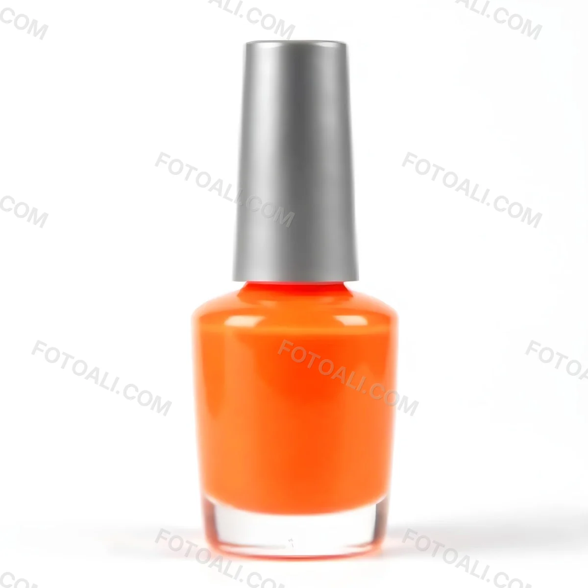 Orange Nail Polish Bottle With Brush The Bottle Is Gray The Background Is White 4 8fdb