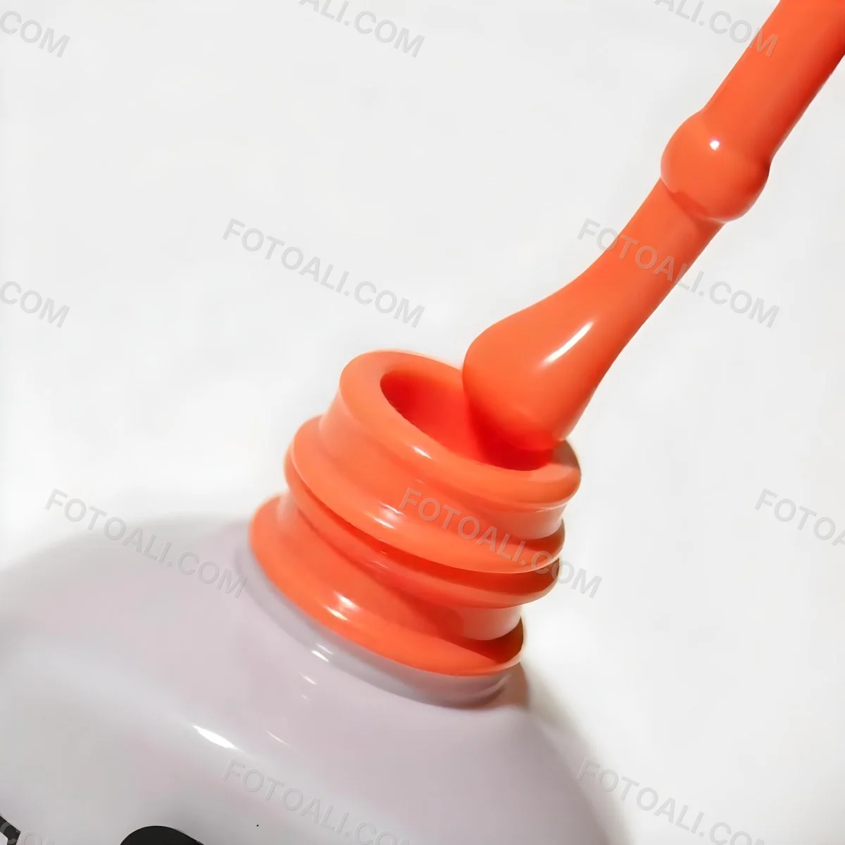 Orange Nail Polish Bottle With Brush The Bottle Is Gray The Background Is White 5 9dc9