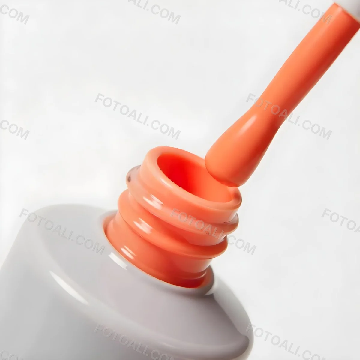 Orange Nail Polish Bottle With Brush The Bottle Is Gray The Background Is White 6 C93a