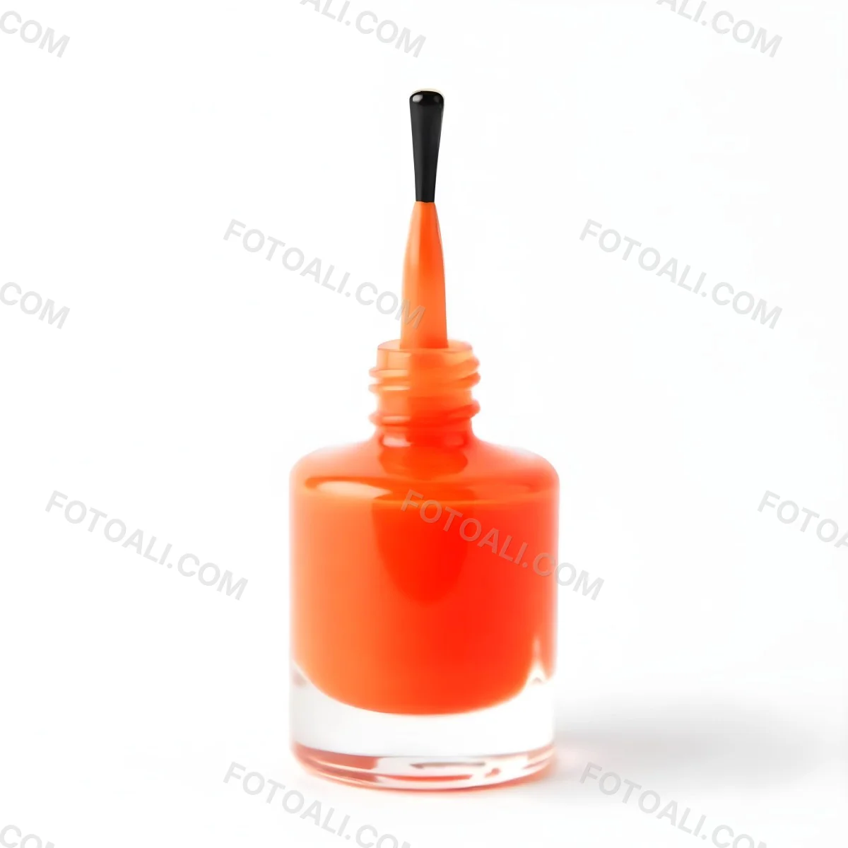 Orange Nail Polish Bottle With Brush The Bottle Is Gray The Background Is White 8 B1d3