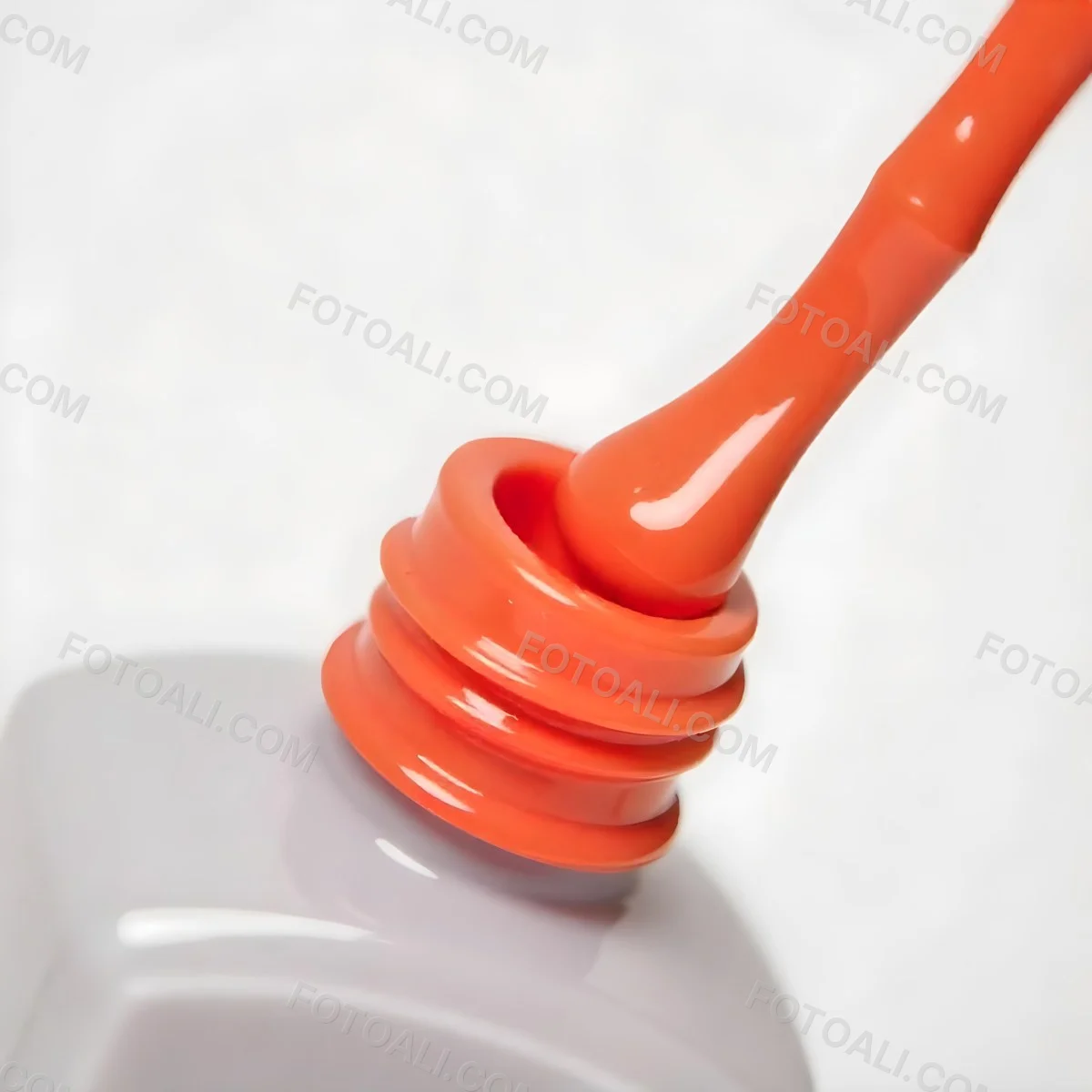 Orange Nail Polish Bottle With Brush The Bottle Is Gray The Background Is White 9 7ce3