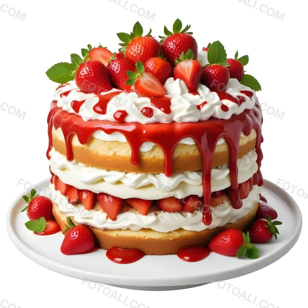 Pikaso Reimagine A Layered Cake With A Red Glaze Dripping Down The 16 5acb