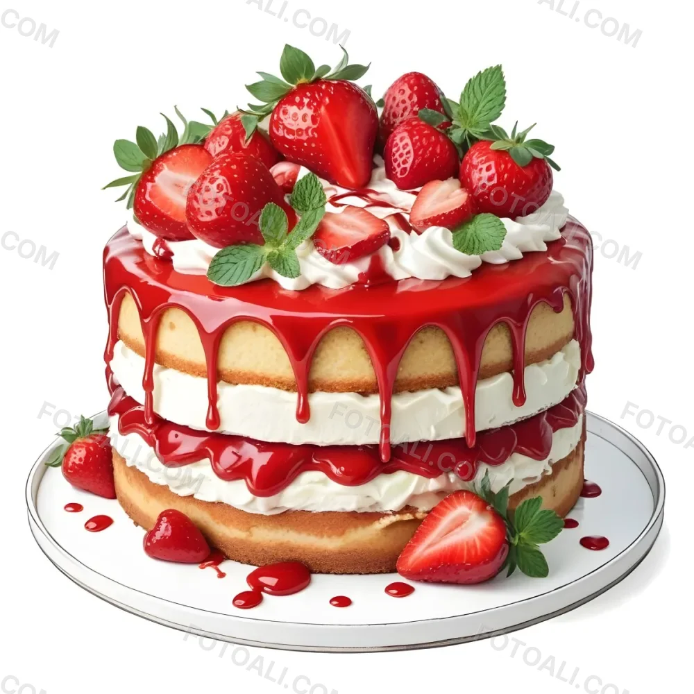 Pikaso Reimagine A Layered Cake With A Red Glaze Dripping Down The 22 714d