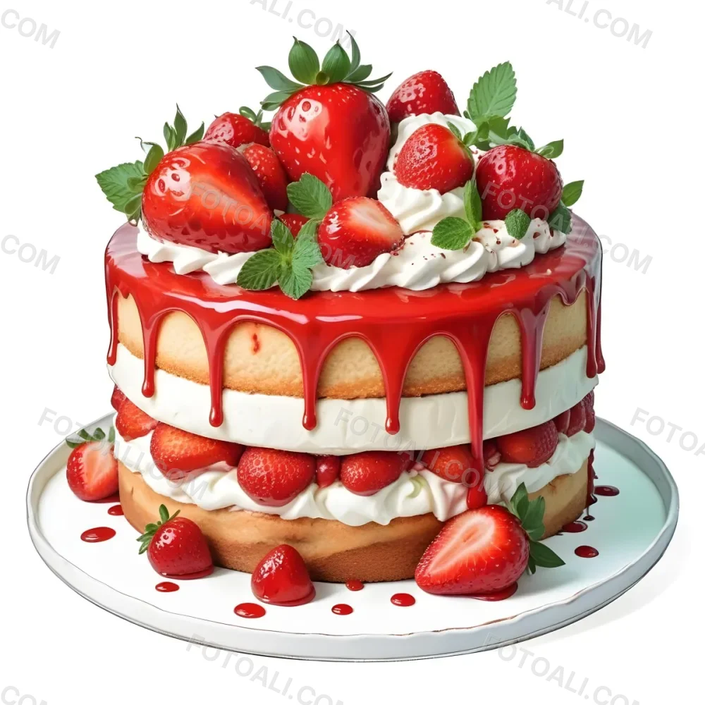 Pikaso Reimagine A Layered Cake With A Red Glaze Dripping Down The 25 A342