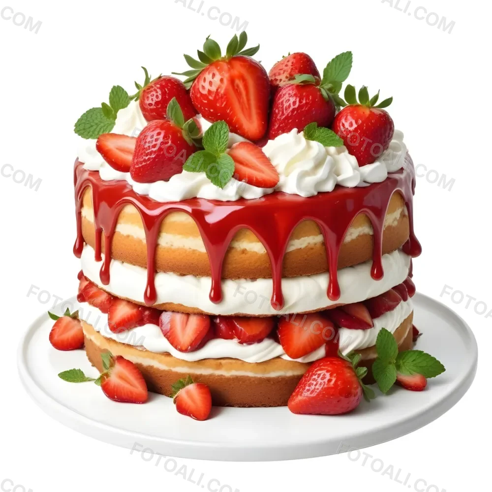 Pikaso Reimagine A Layered Cake With A Red Glaze Dripping Down The 27 8d35