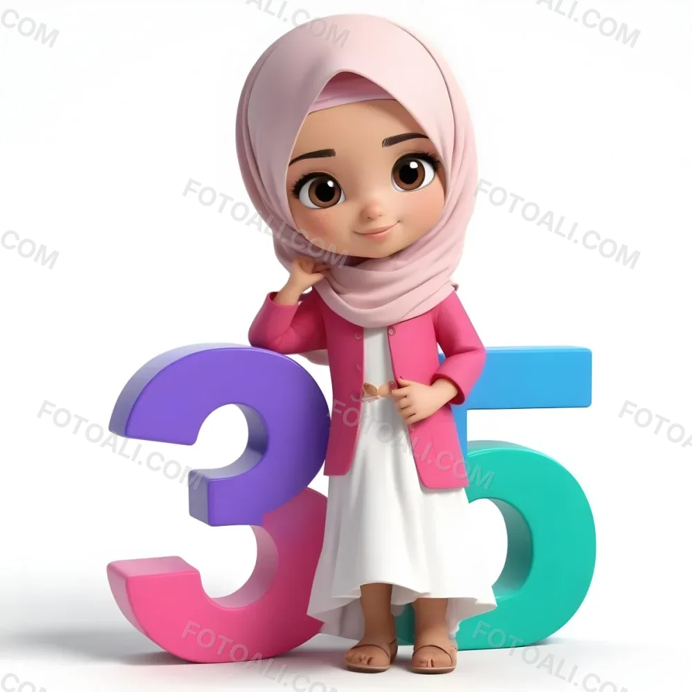 Pikaso Reimagine A Young Muslim Girl Wearing A Pink Hijab And White 17 B07f