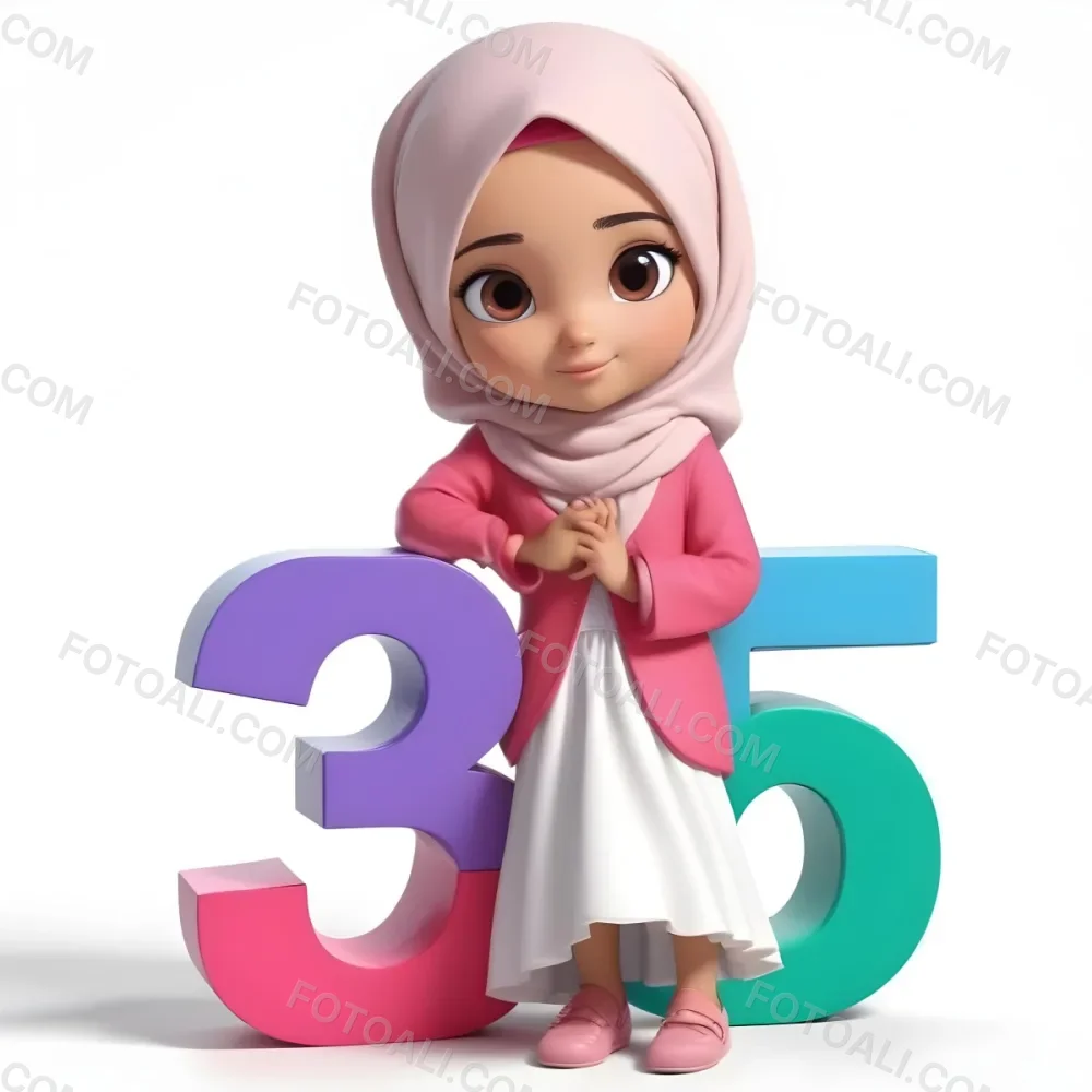 Pikaso Reimagine A Young Muslim Girl Wearing A Pink Hijab And White 4 0f70