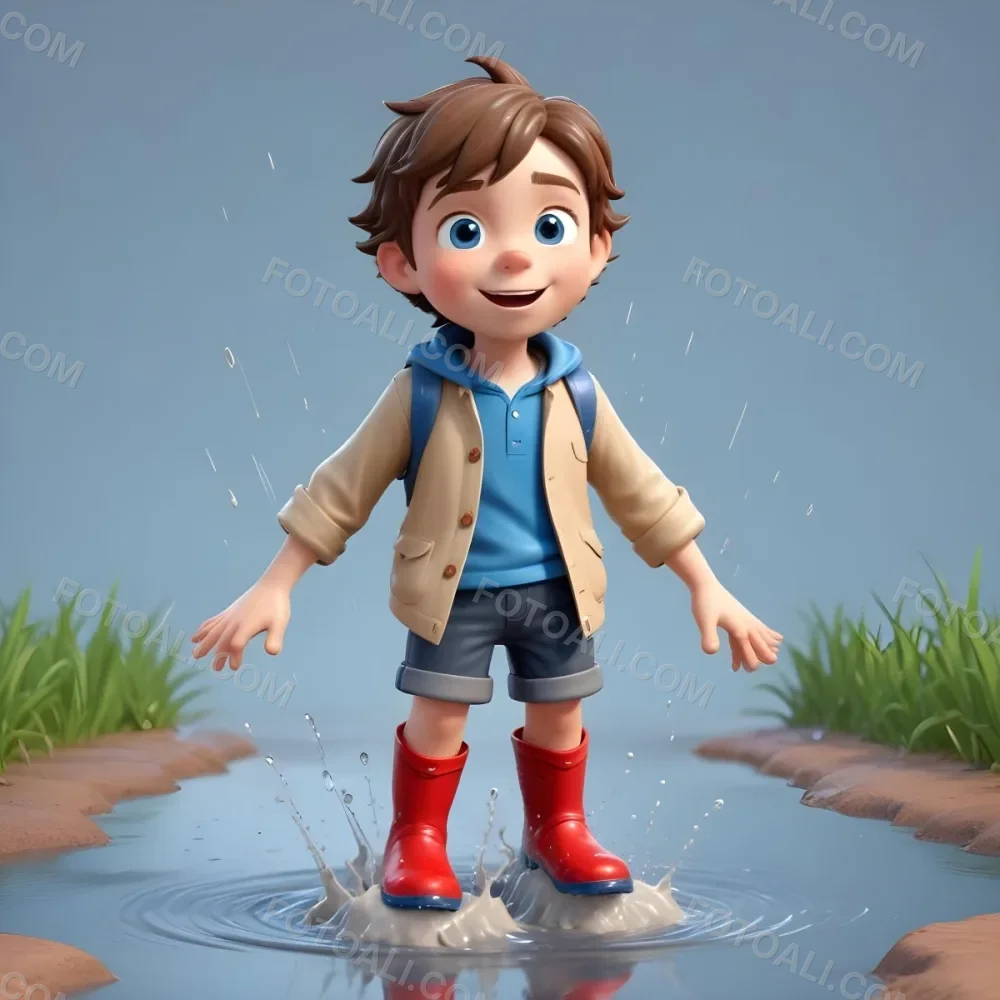 Pikaso Reimagine Adorable Cartoon Style A Young Boy With Brown Hair 1 5fa6