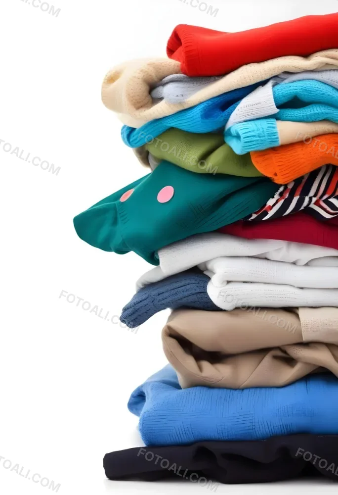 Pile Of White Folded Clothes Including Sweaters Pants And Sweaters Stacked Haphazardly On Top Of Each Other Creating A Organized And Organized Mess Colorful Background 29 B196