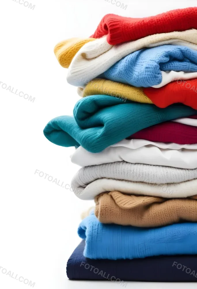Pile Of White Folded Clothes Including Sweaters Pants And Sweaters Stacked Haphazardly On Top Of Each Other Creating A Organized And Organized Mess Colorful Background 34 80ab