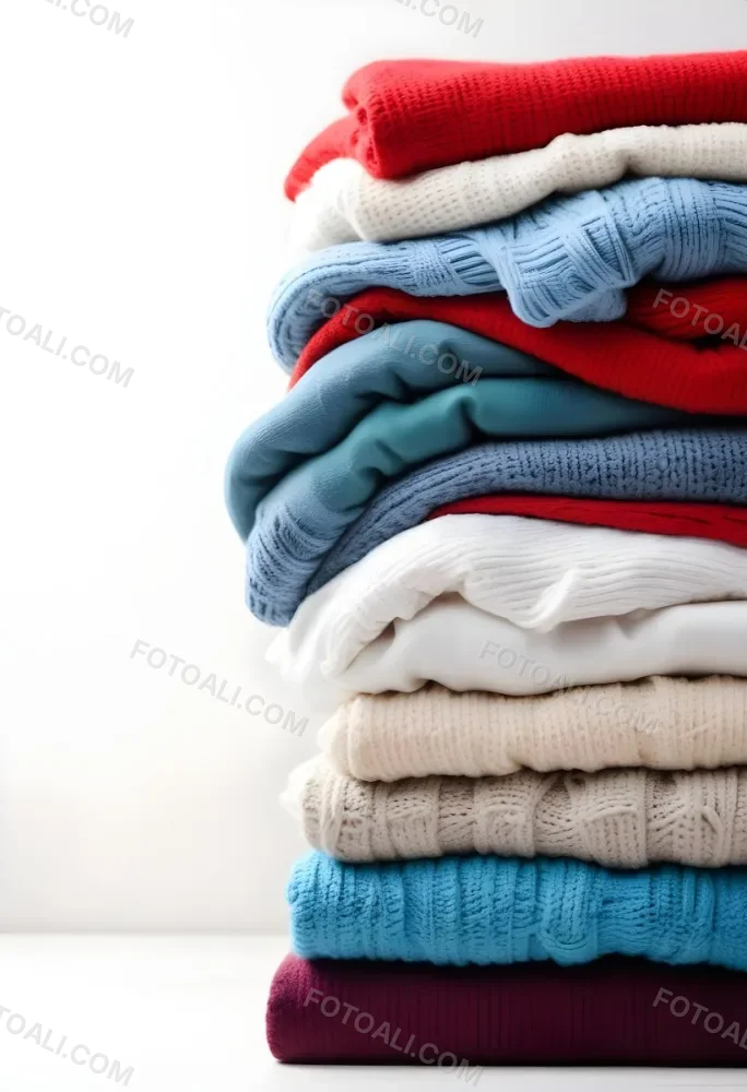 Pile Of White Folded Clothes Including Sweaters Pants And Sweaters Stacked Haphazardly On Top Of Each Other Creating A Organized And Organized Mess Colorful Background 8 Ffb3