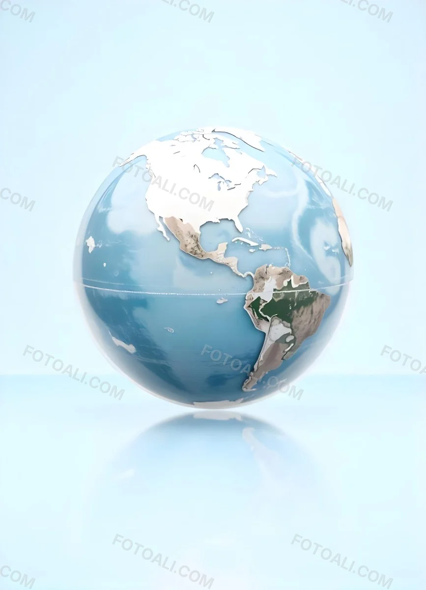 Planet Earth Inside A Water Bubble With South America In Front Water Splashing Inside The Bubble Light Blue Background 14 886e