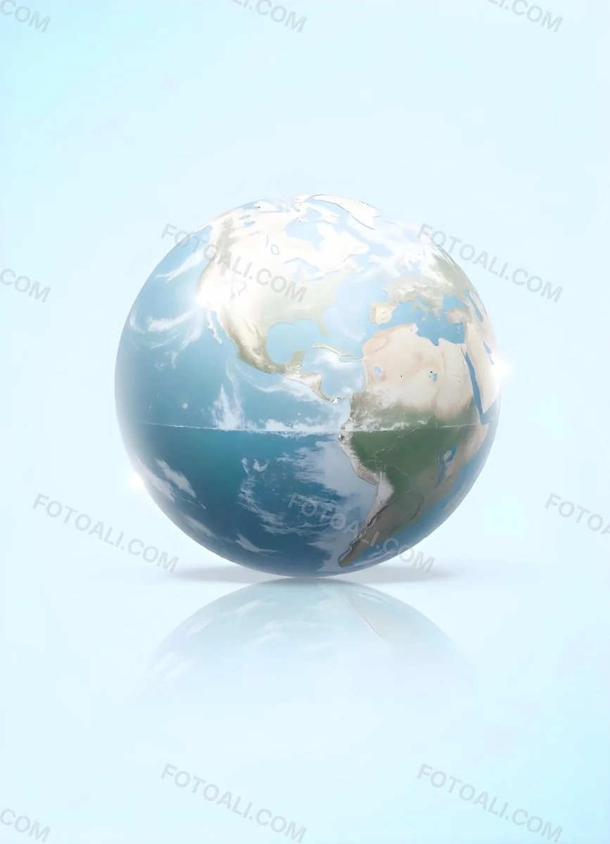 Planet Earth Inside A Water Bubble With South America In Front Water Splashing Inside The Bubble Light Blue Background 21 57c0