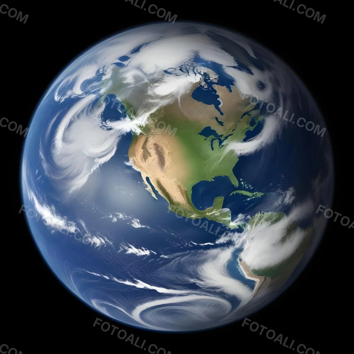 Planet Earth With Visible Continents Oceans And Cloud Formations Showcasing North America Prominently Set Against A Dark Space Background 12 7543