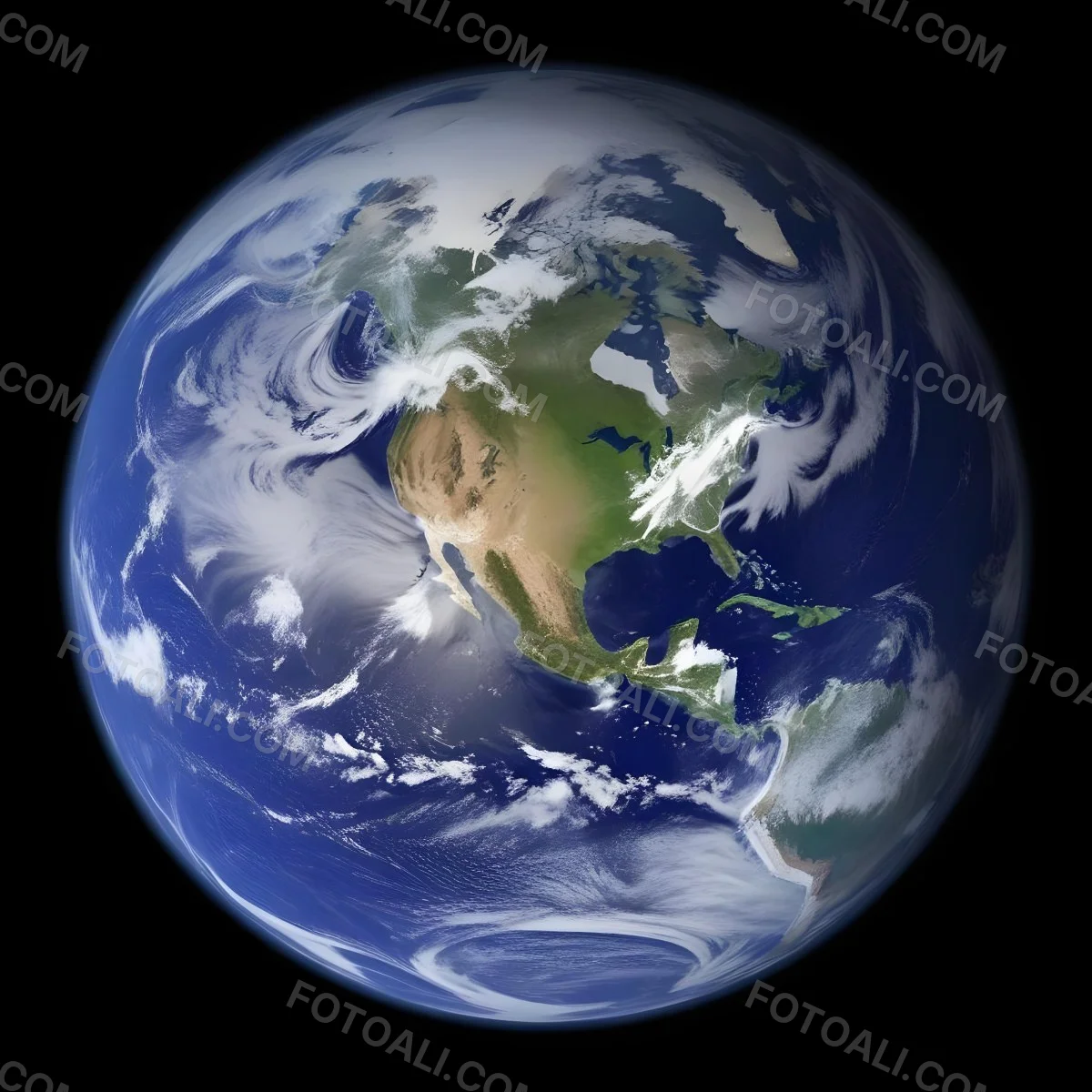 Planet Earth With Visible Continents Oceans And Cloud Formations Showcasing North America Prominently Set Against A Dark Space Background 14 0928