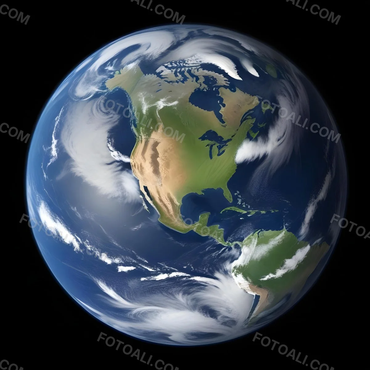 Planet Earth With Visible Continents Oceans And Cloud Formations Showcasing North America Prominently Set Against A Dark Space Background 23 3437