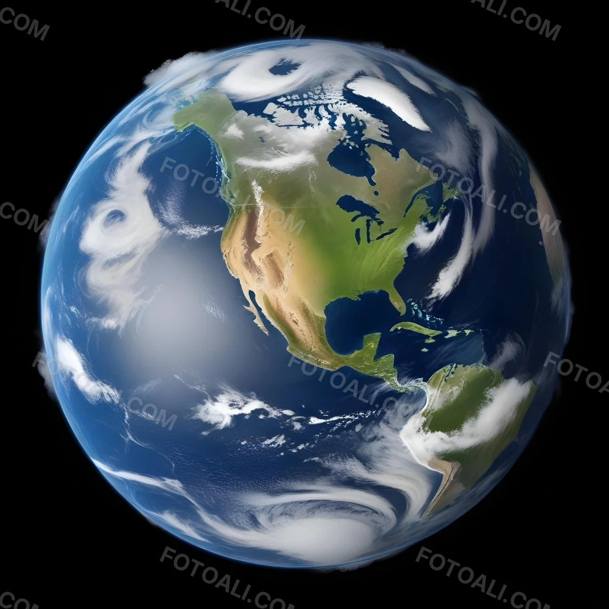 Planet Earth With Visible Continents Oceans And Cloud Formations Showcasing North America Prominently Set Against A Dark Space Background 30 A15a