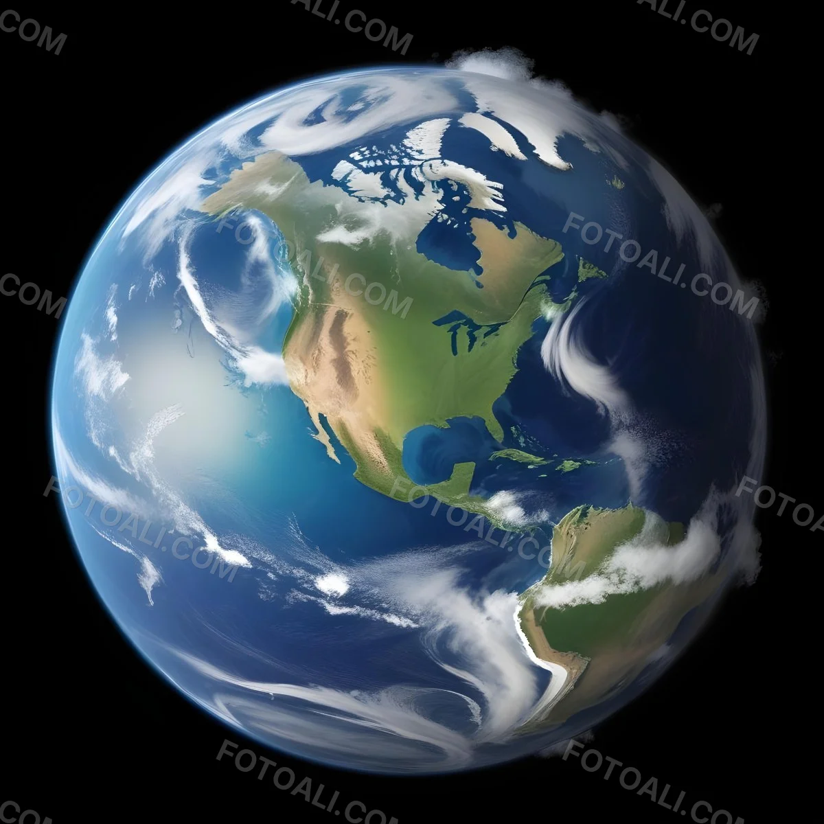 Planet Earth With Visible Continents Oceans And Cloud Formations Showcasing North America Prominently Set Against A Dark Space Background 7 Ee89