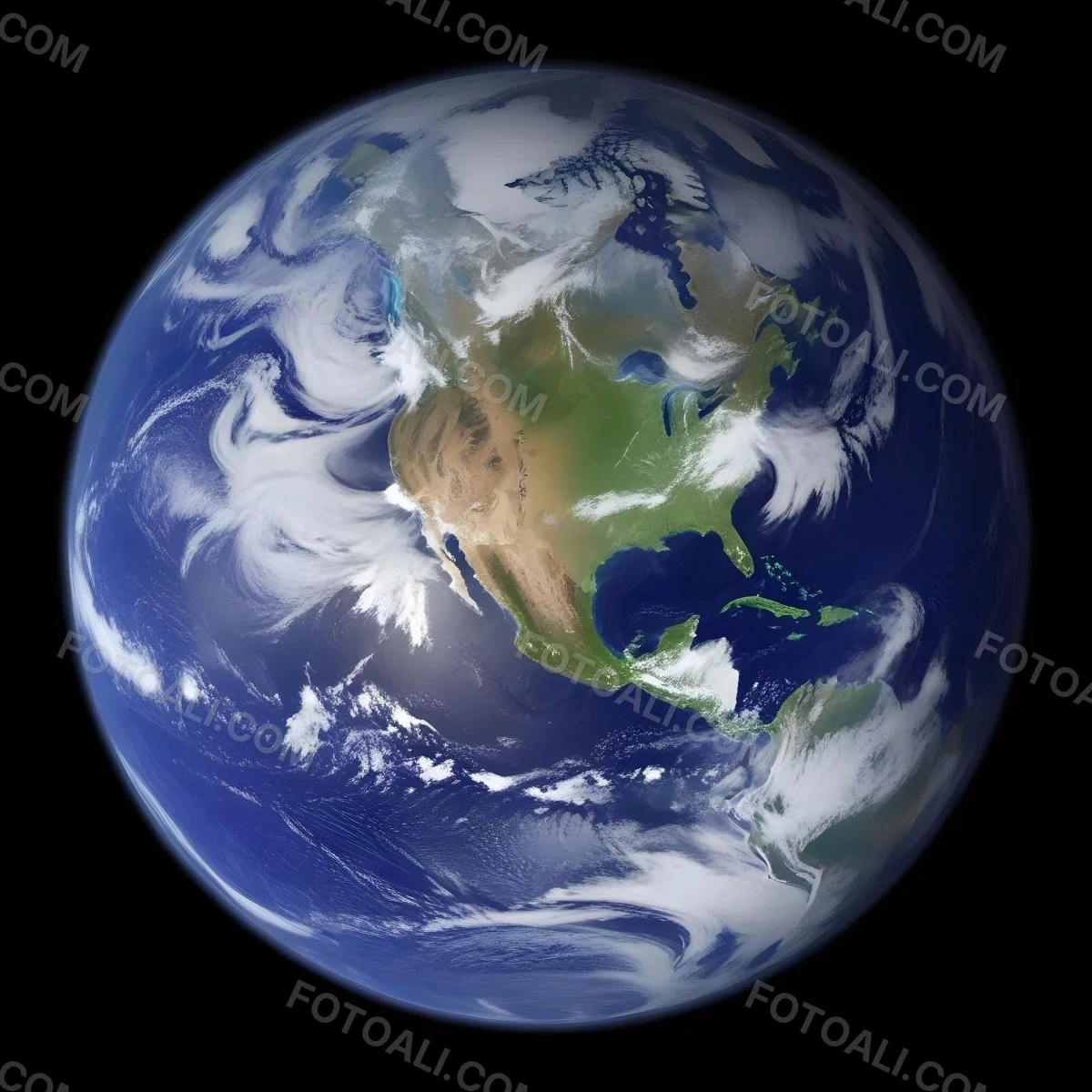 Planet Earth With Visible Continents Oceans And Cloud Formations Showcasing North America Prominently Set Against A Dark Space Background 8 6861