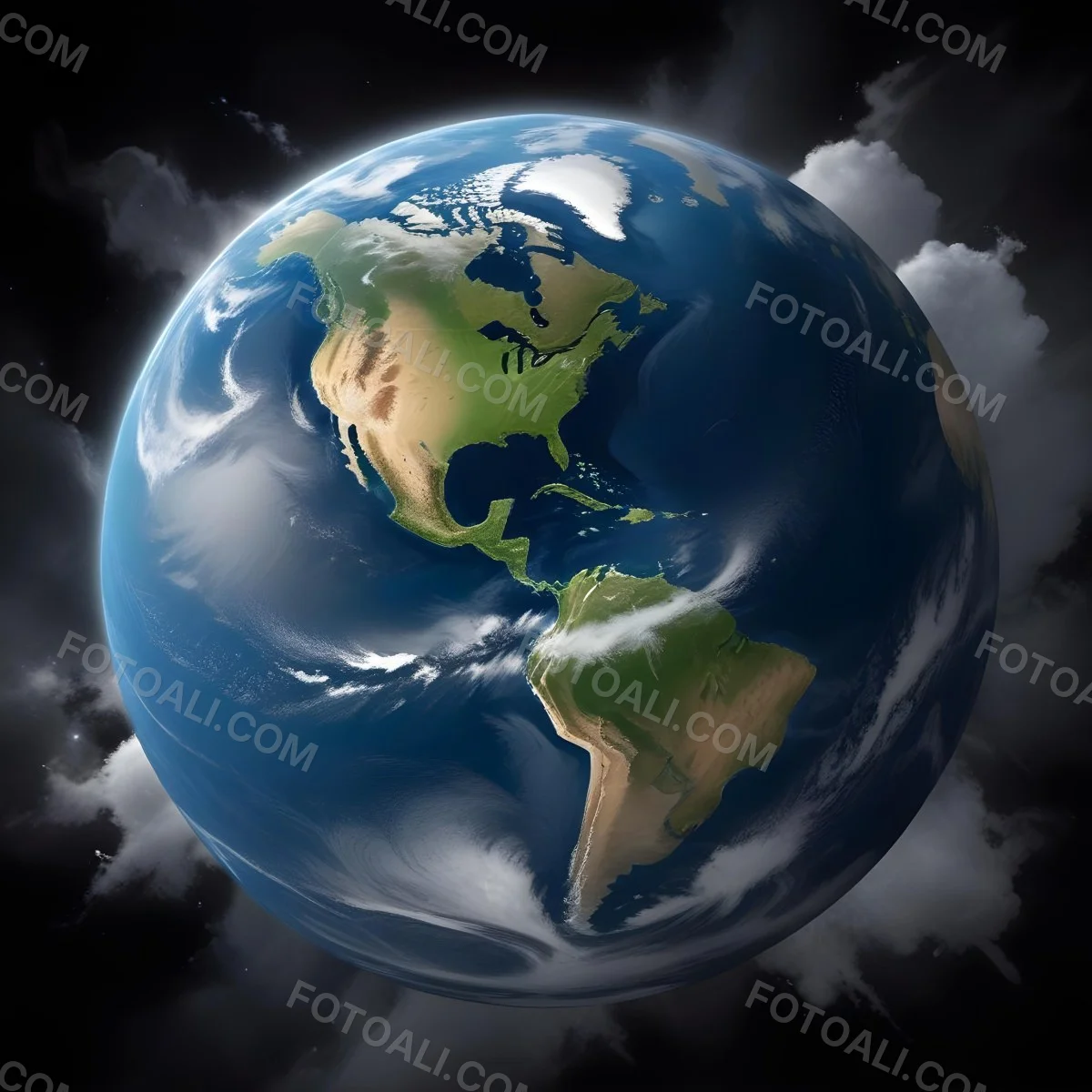 Planet Earth With Visible Continents Oceans And Cloud Formations Showcasing North America Prominently Set Against A Dark Space Background 9 4320