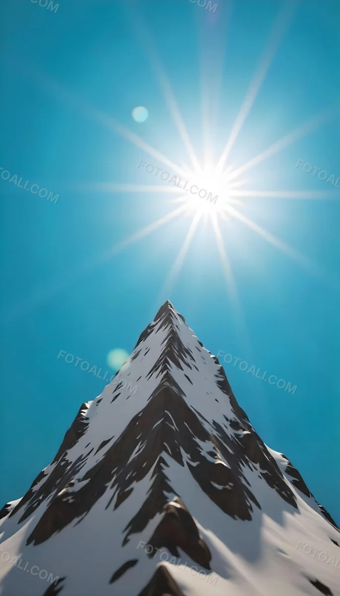 Pyramid Peak With Snow On Top Under A Bright Sun And A Clear Blue Sky Shot From Below 10 Ec87