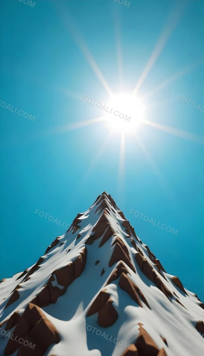 Pyramid Peak With Snow On Top Under A Bright Sun And A Clear Blue Sky Shot From Below 15 B3bb