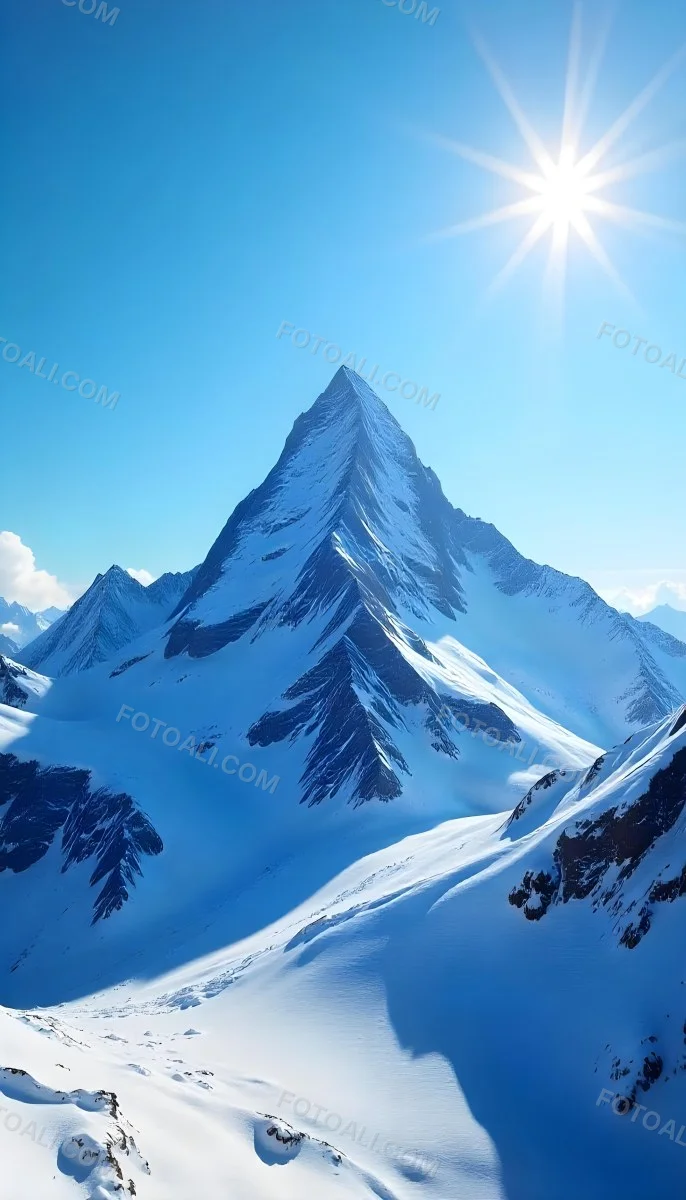 Pyramid Peak With Snow On Top Under A Bright Sun And A Clear Blue Sky Shot From Below 4 2d02