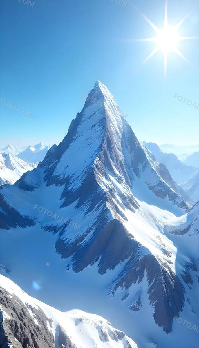 Pyramid Peak With Snow On Top Under A Bright Sun And A Clear Blue Sky Shot From Below 8 8a49