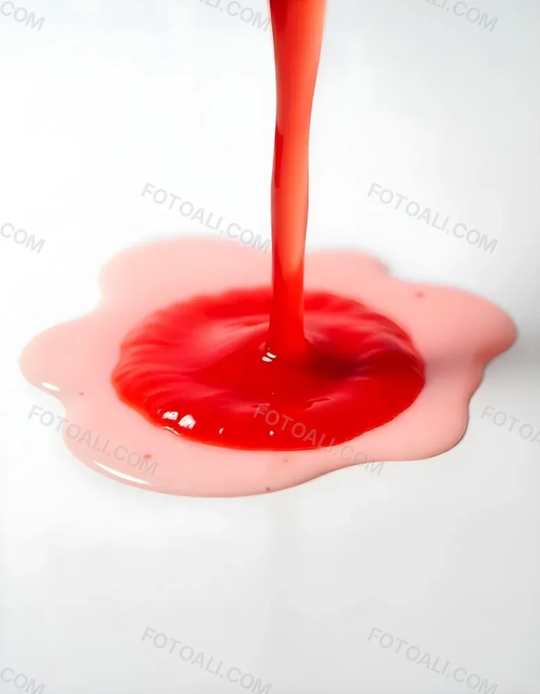 Red Liquid Pouring And Splashing On A White Surface Creating A Small Pool Clean And Simple Composition Studio Shot Bright Lighting 29 55da