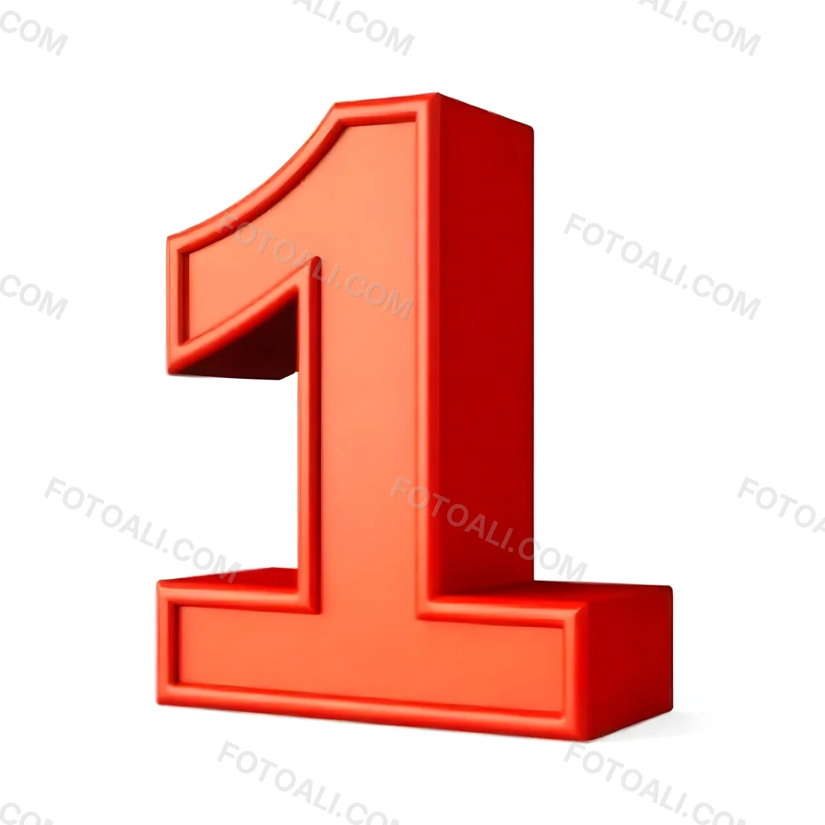Red Number One With A Thick Border Casting A Shadow On A White Background Simple And Clean Design Educational Resource Vibrant Color 12 D09b