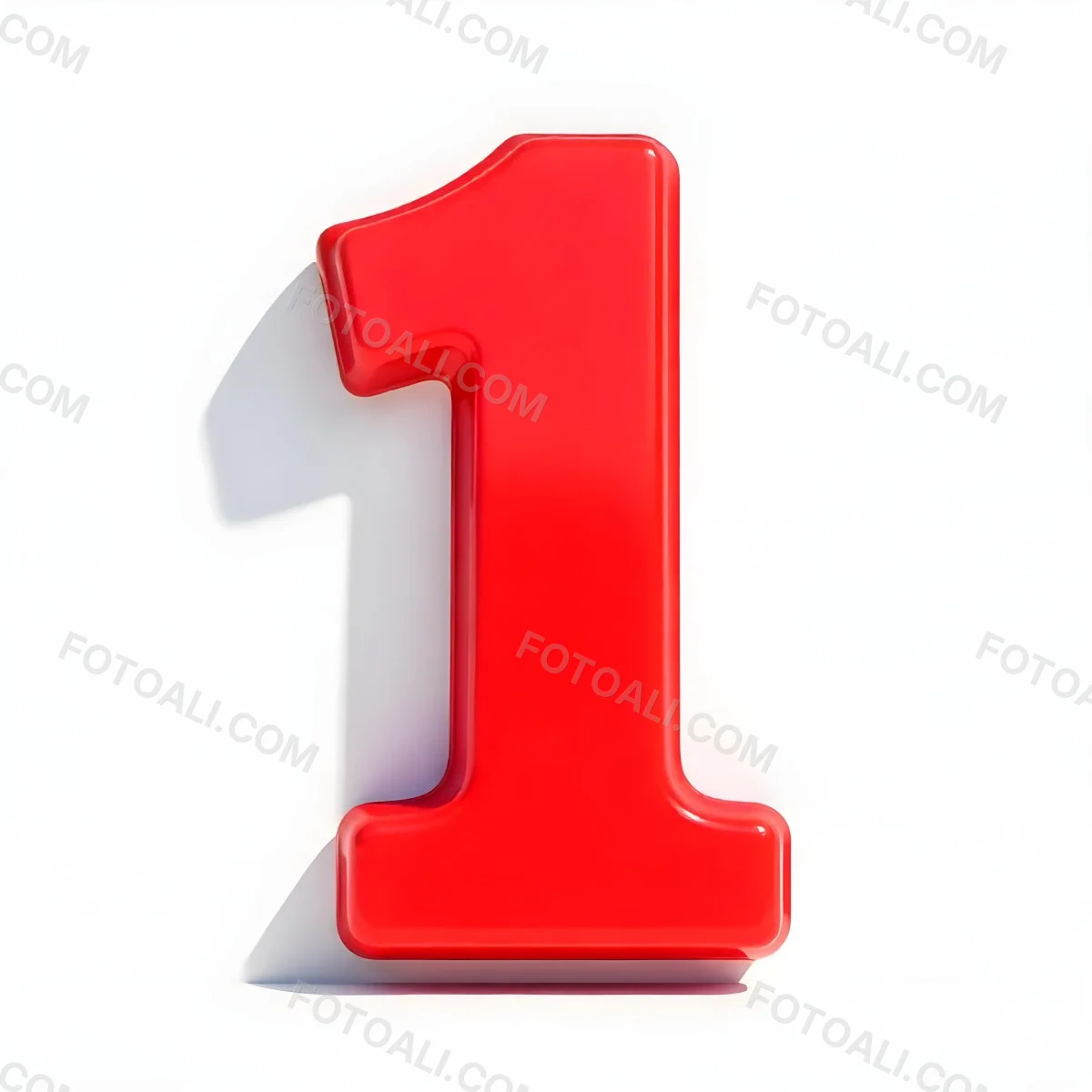 Red Number One With A Thick Border Casting A Shadow On A White Background Simple And Clean Design Educational Resource Vibrant Color 13 6b49