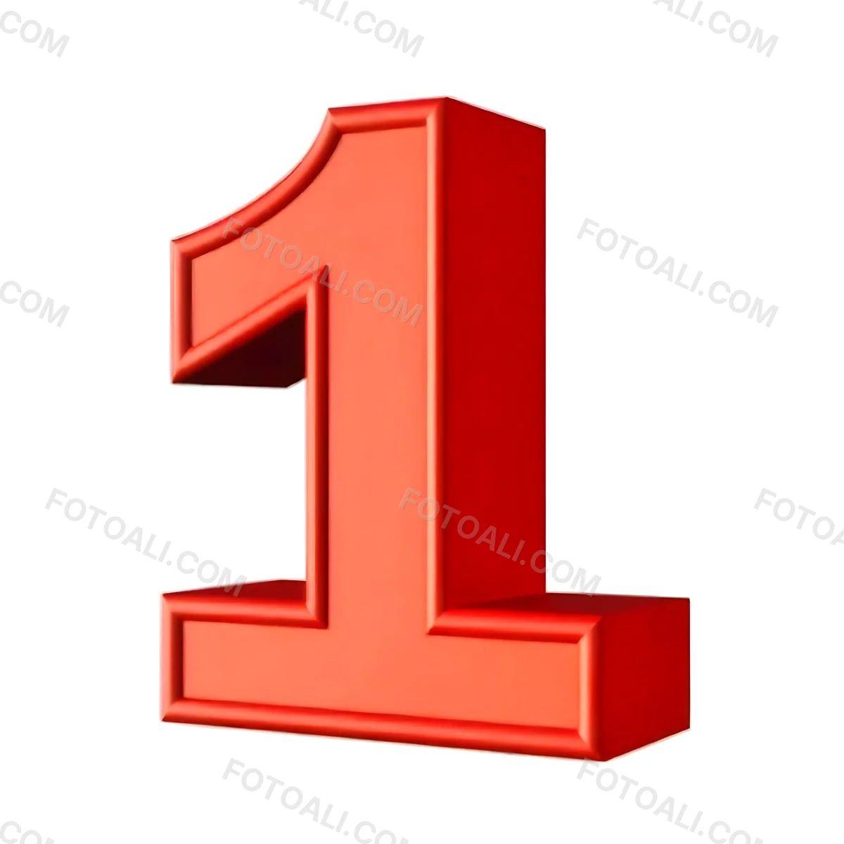 Red Number One With A Thick Border Casting A Shadow On A White Background Simple And Clean Design Educational Resource Vibrant Color 17 07b0