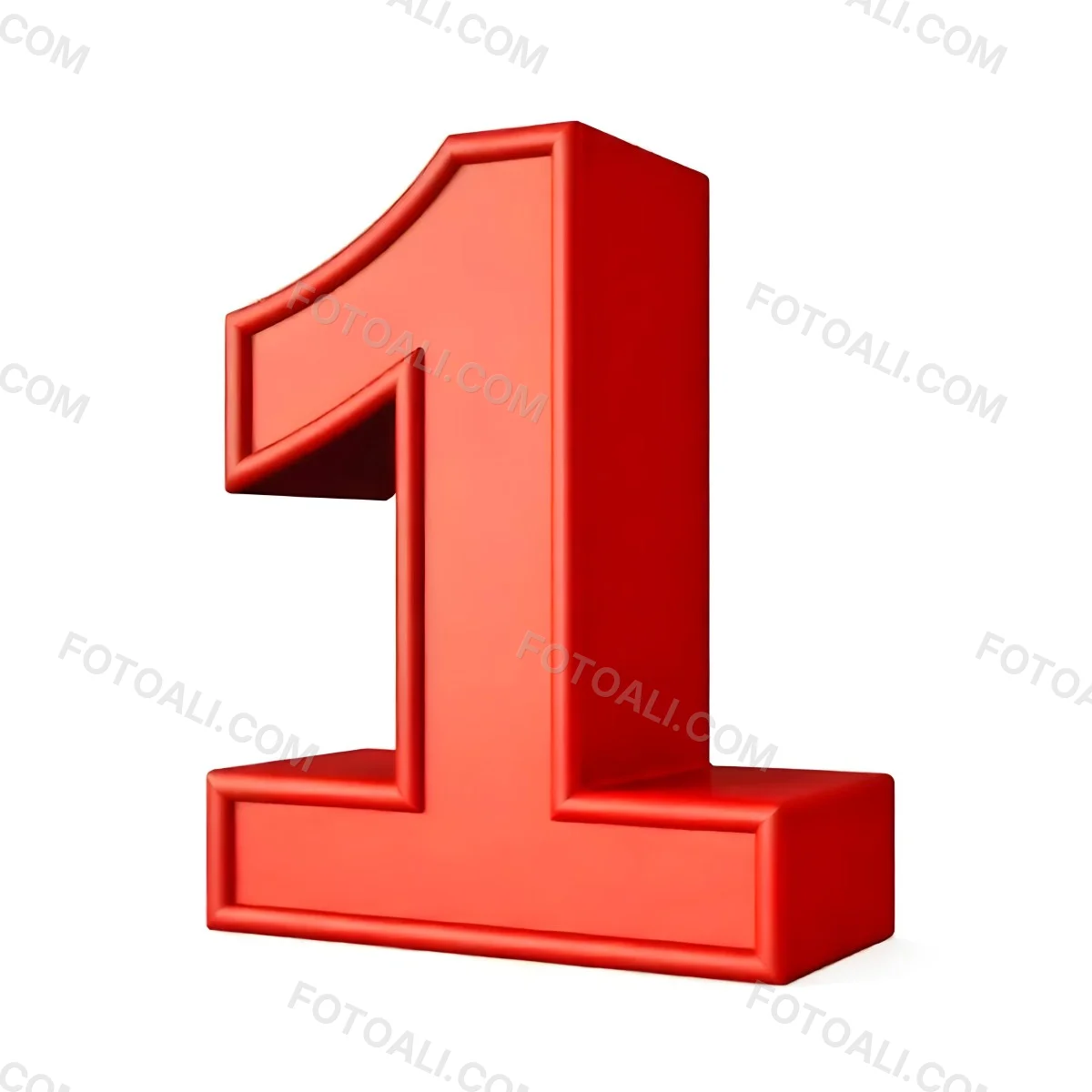 Red Number One With A Thick Border Casting A Shadow On A White Background Simple And Clean Design Educational Resource Vibrant Color 18 2ccc