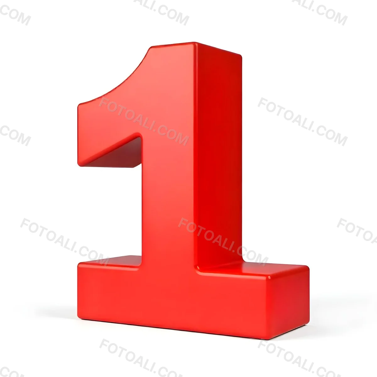 Red Number One With A Thick Border Casting A Shadow On A White Background Simple And Clean Design Educational Resource Vibrant Color 3 0f62