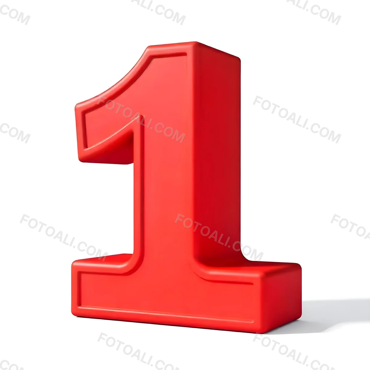 Red Number One With A Thick Border Casting A Shadow On A White Background Simple And Clean Design Educational Resource Vibrant Color 5 B83f