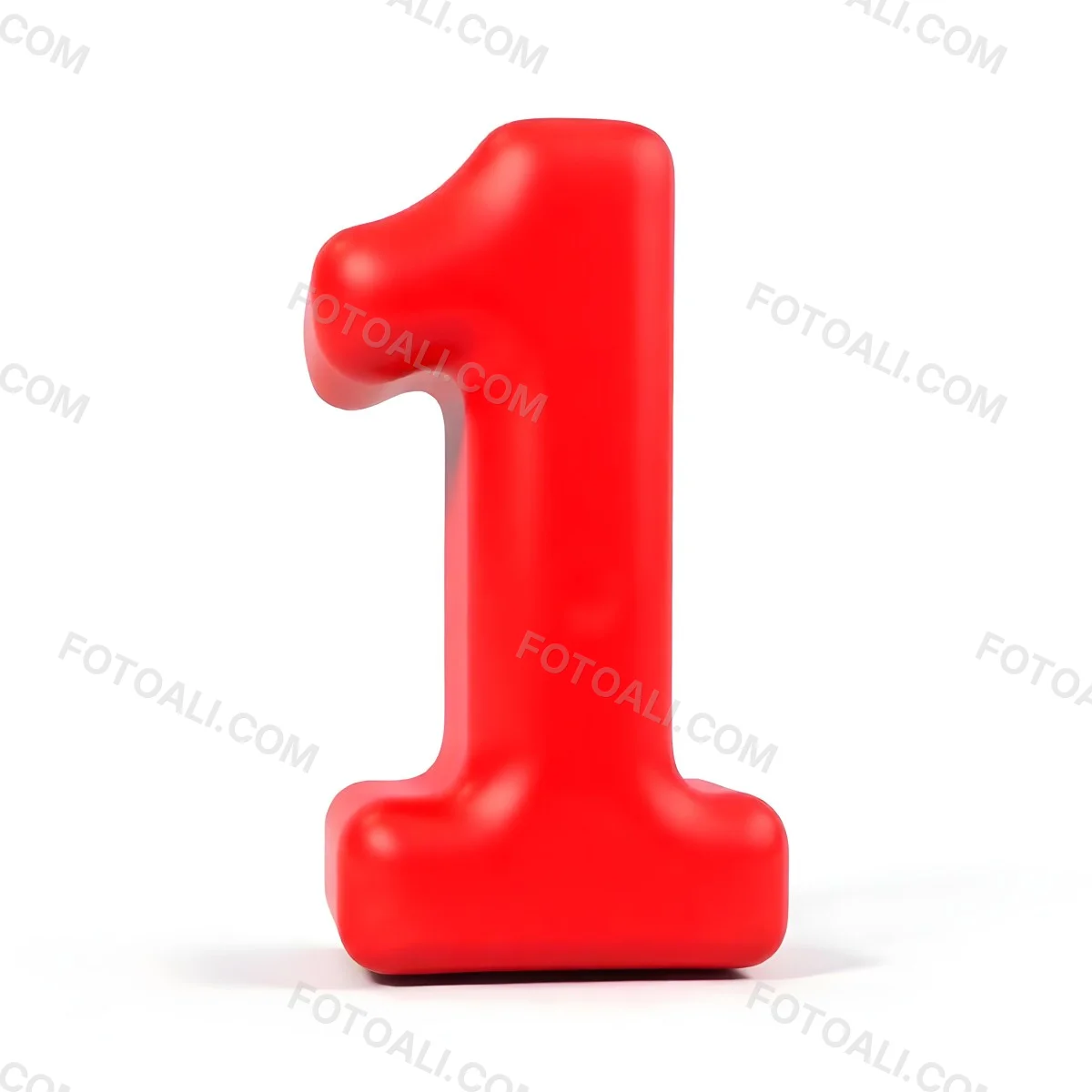 Red Number One With A Thick Border Casting A Shadow On A White Background Simple And Clean Design Educational Resource Vibrant Color 8 Ce89