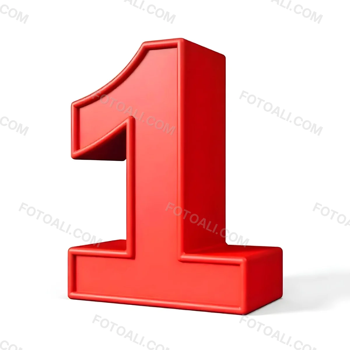 Red Number One With A Thick Border Casting A Shadow On A White Background Simple And Clean Design Educational Resource Vibrant Color 9 Cdc3