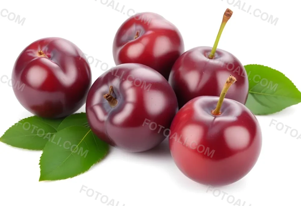 Ripe Red Cherries With Green Leaves Close Up 10 3c93