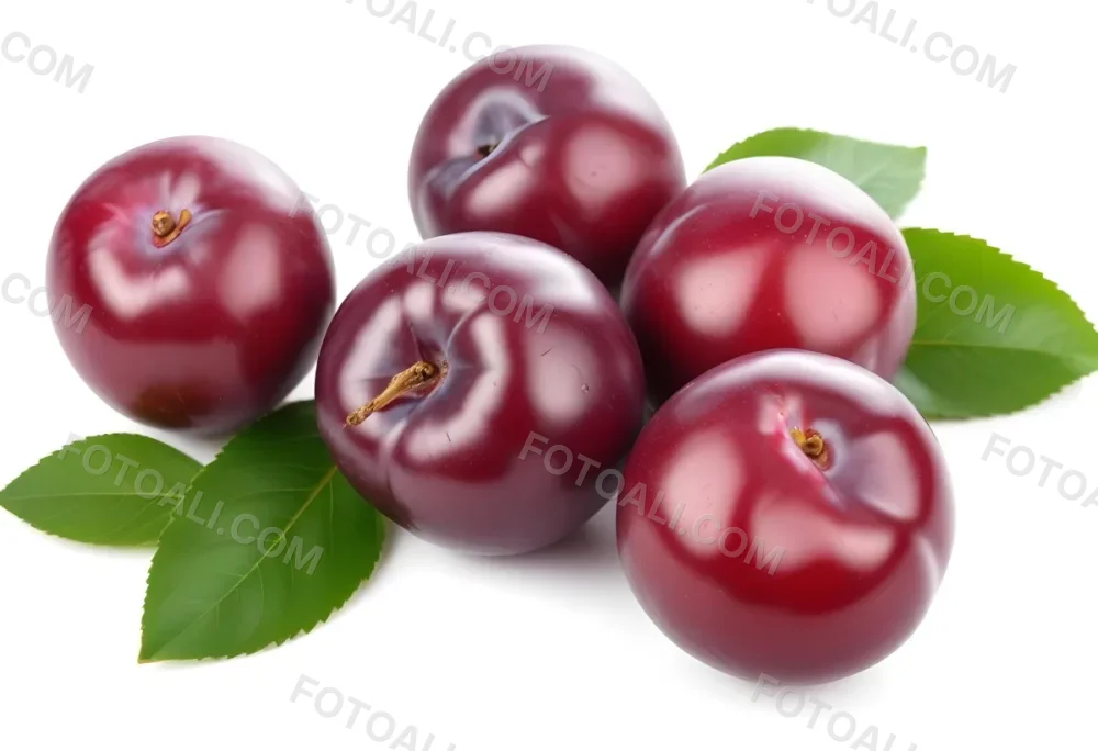 Ripe Red Cherries With Green Leaves Close Up 11 E26f