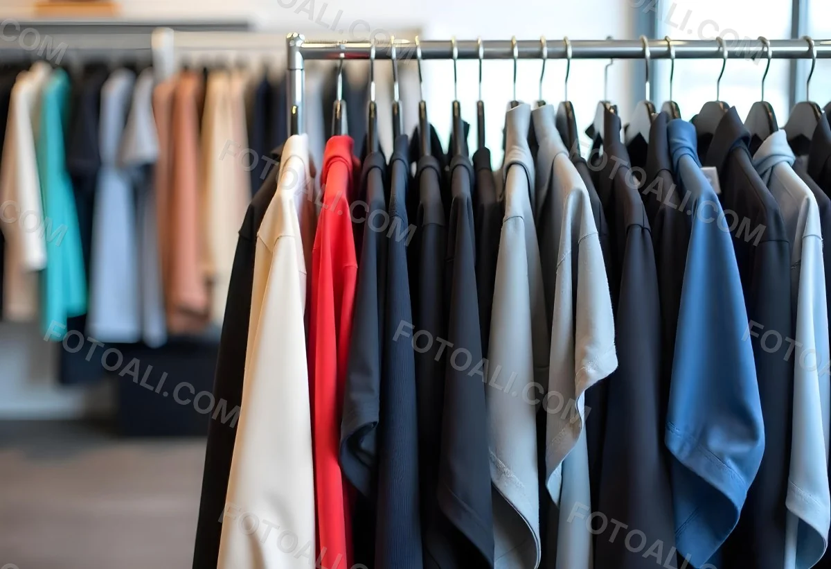 Rows Of Colorful Shirts And Jackets Hanging On A Clothing Rack In A Store Or Boutique 11 1a15
