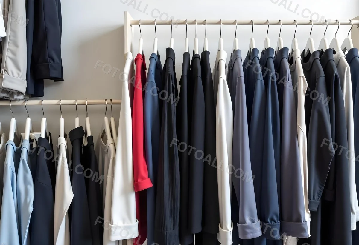 Rows Of Colorful Shirts And Jackets Hanging On A Clothing Rack In A Store Or Boutique 7 1ae1