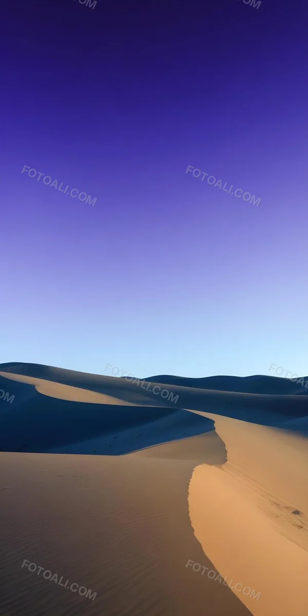 Sand Dunes In A Desert Landscape Under A Clear Blue Sky 2 789c