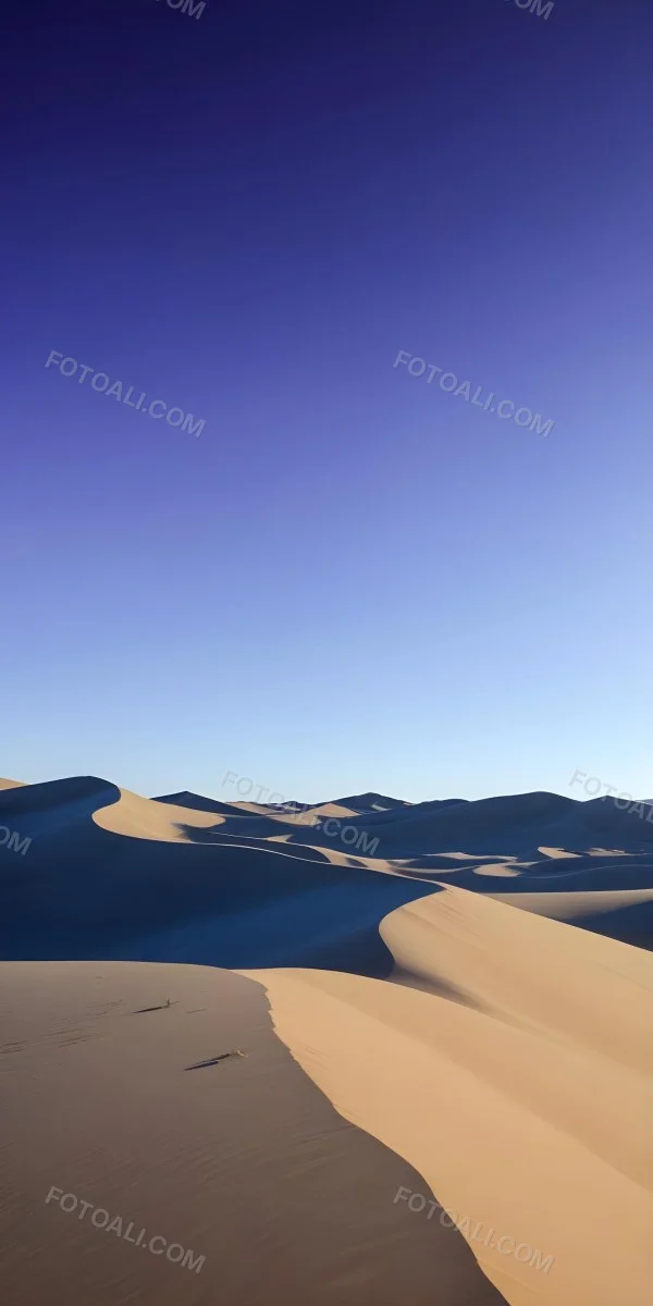 Sand Dunes In A Desert Landscape Under A Clear Blue Sky 3 6235