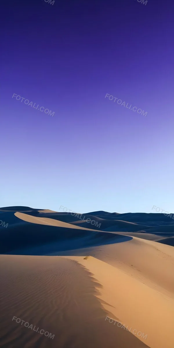 Sand Dunes In A Desert Landscape Under A Clear Blue Sky 4 Ad92