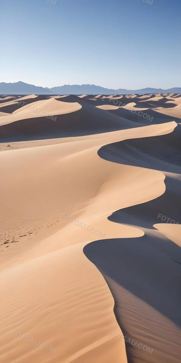 Sand Dunes In A Desert Landscape Under A Clear Blue Sky 6 6809