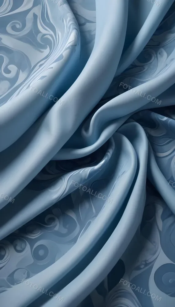 Soft Flowing Blue Fabric With Abstract Swirling Patterns 1 264c