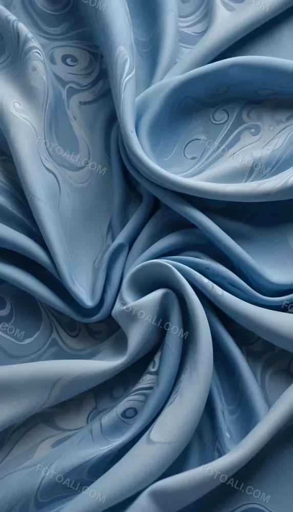 Soft Flowing Blue Fabric With Abstract Swirling Patterns 2 57bc