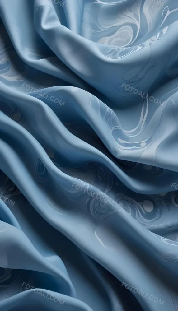 Soft Flowing Blue Fabric With Abstract Swirling Patterns 5 Cdef